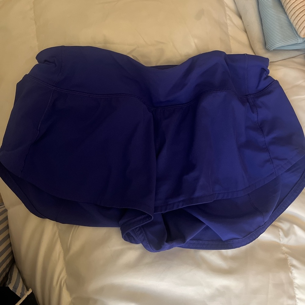 Lululemon speed up shorts 2.5” size 8, Blue